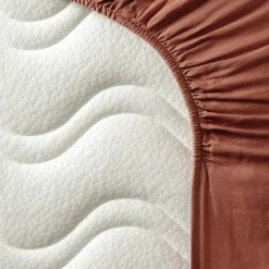 Kadolis Drap housse pur coton Terracotta (70 x 140 cm)