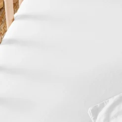 Kadolis Drap housse satin de coton bio Blanc craie (70 x 140 cm)