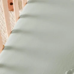 Kadolis Drap housse satin de coton bio Tilleul (60 x 120 cm)