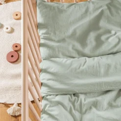 Kadolis Drap housse satin de coton bio Tilleul (60 x 120 cm)