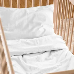 Discount Drap housse satin de coton bio Blanc craie (60 x 120 cm) Drap Housse Bébé