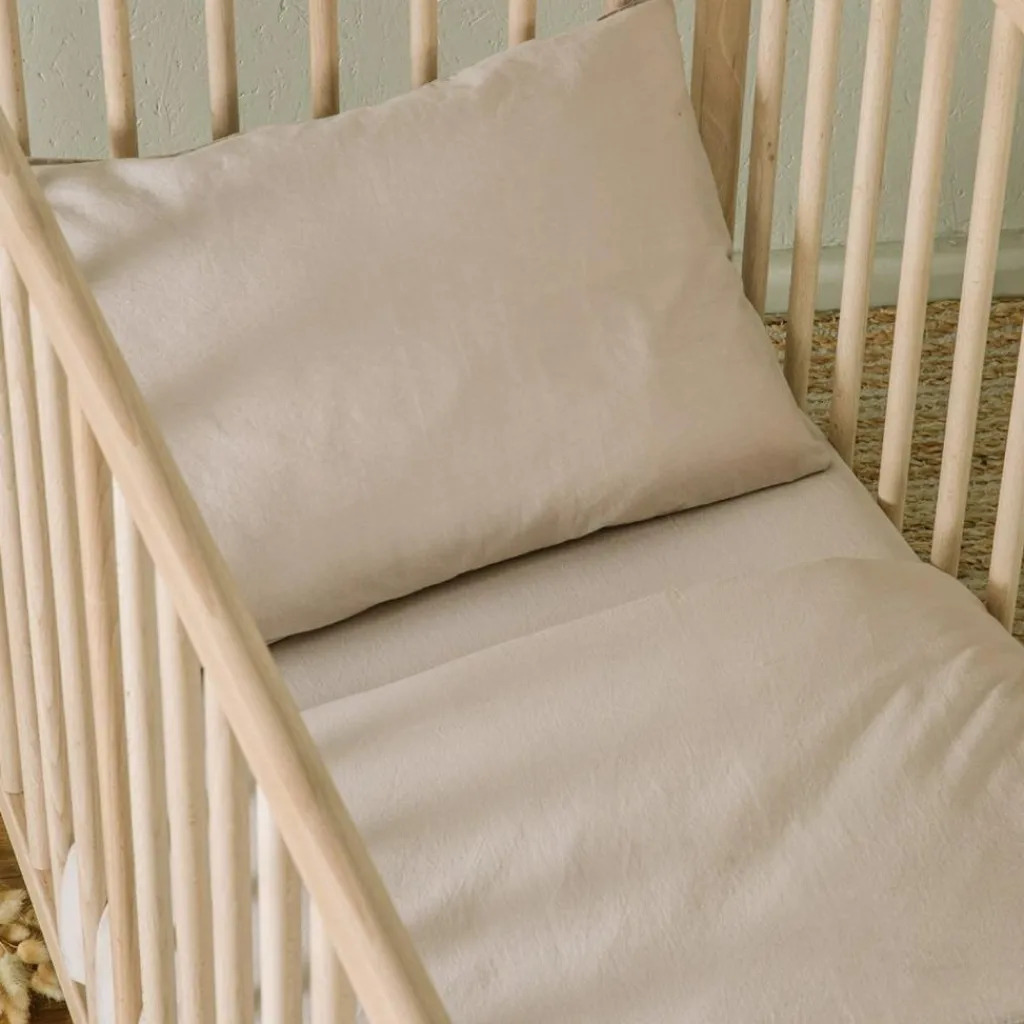 Kadolis Drap housse satin de coton bio Lin (70 x 140 cm)