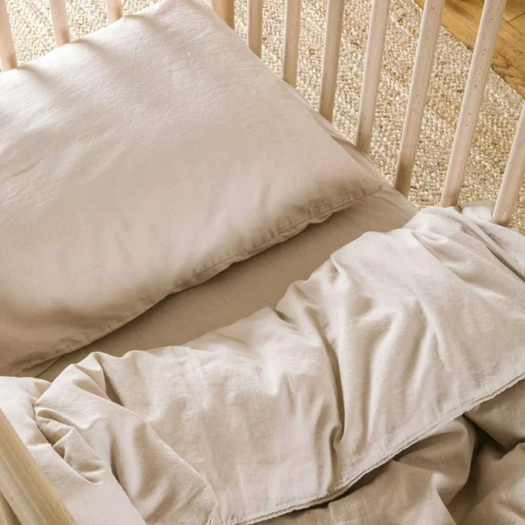 Kadolis Drap housse satin de coton bio Lin (70 x 140 cm)