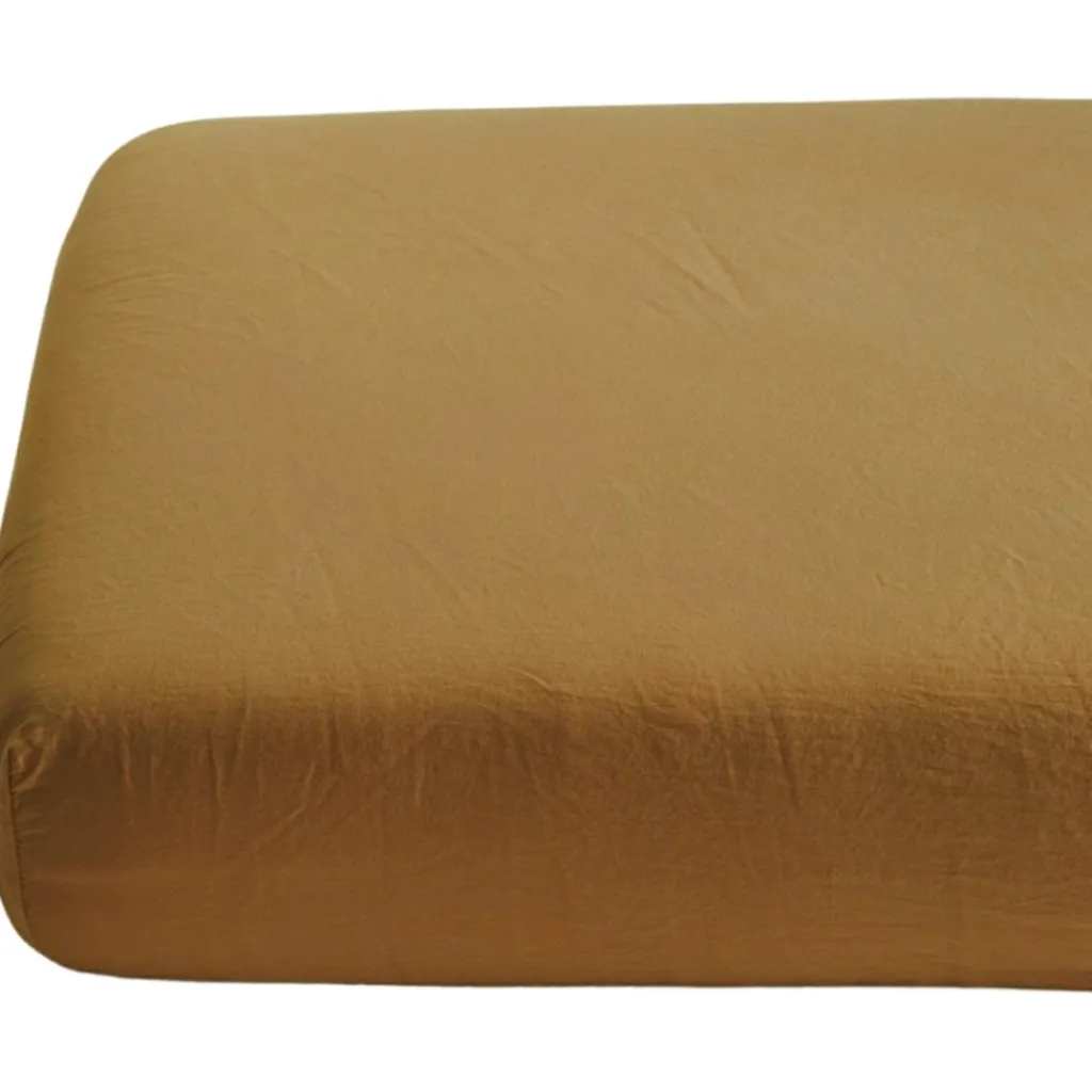 Kadolis Drap housse satin de coton bio Ambre (60 x 120 cm)