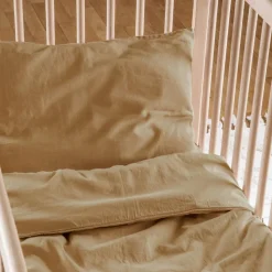 Kadolis Drap housse satin de coton bio Ambre (60 x 120 cm)