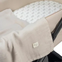 Walking Mum Drap-housse pour nacelle + lange Botton Fleurs