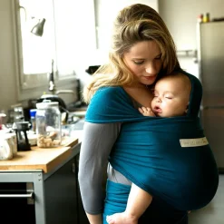 Online Echarpe de portage en coton bio Basic Bleu rétro Echarpe De Portage