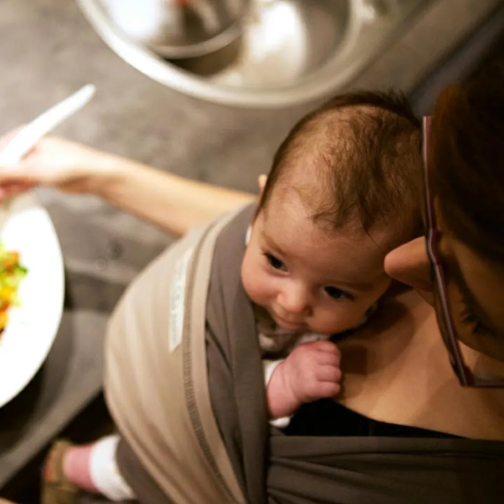 Sale Echarpe de portage L'Originale anthracite poche olive Echarpe De Portage