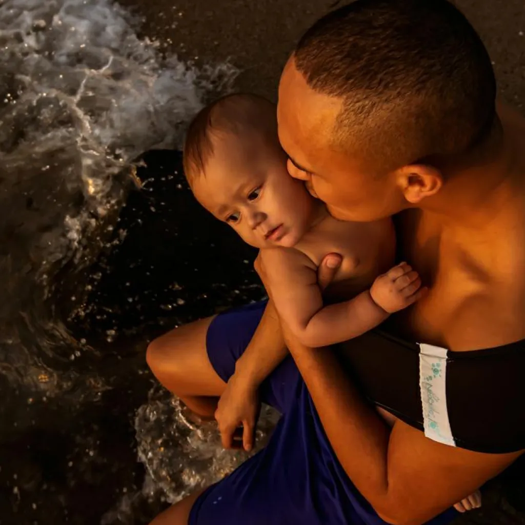 Clearance Echarpe de portage pour activité aquatique Aquabulle noir (taille L 42-44) Echarpe De Portage