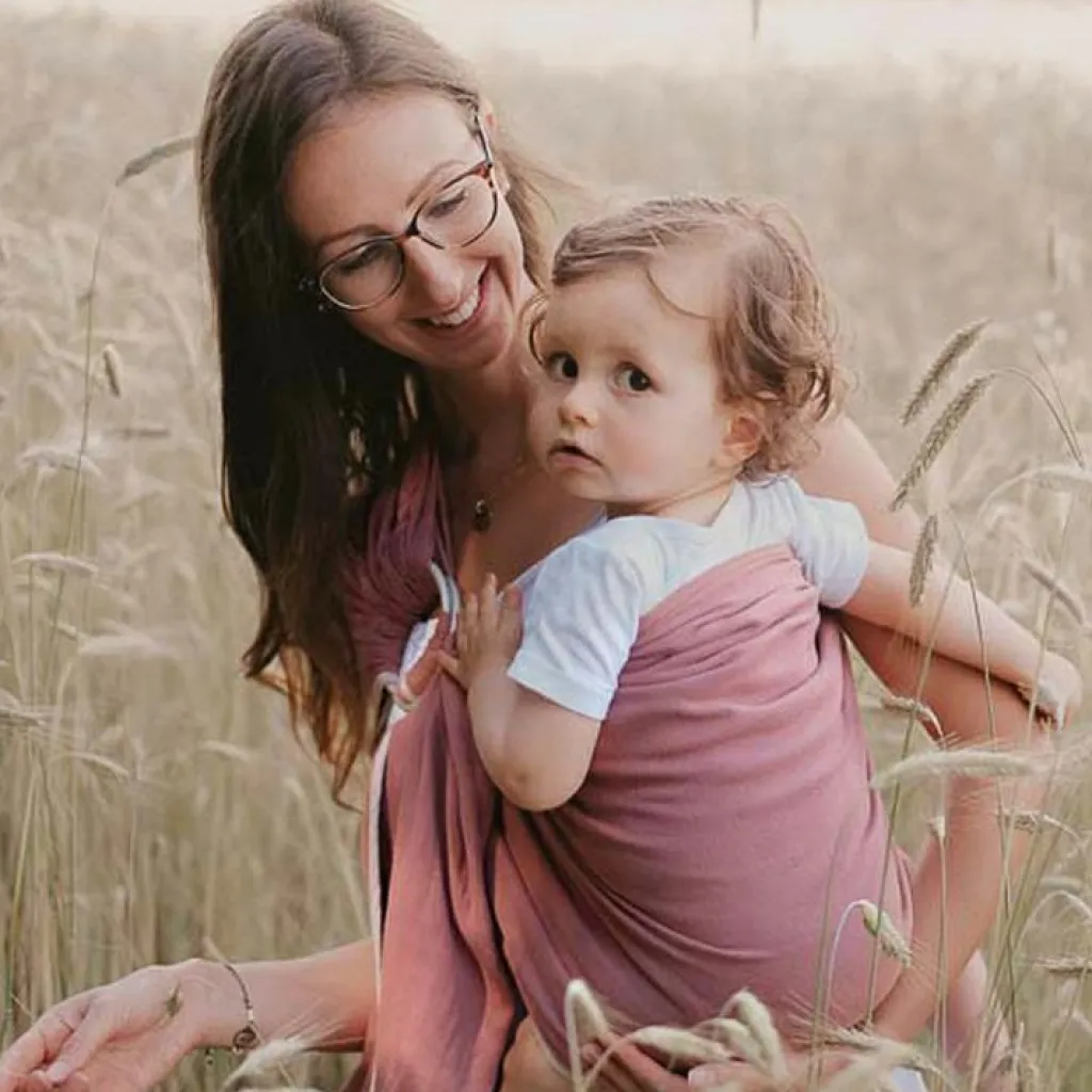 NéoBulle Echarpe de portage Sling sans noeud tissé en coton bio terracotta