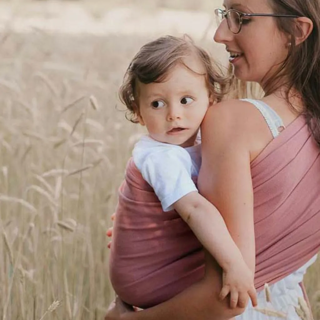 NéoBulle Echarpe de portage Sling sans noeud tissé en coton bio terracotta