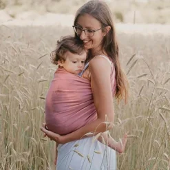 NéoBulle Echarpe de portage Sling sans noeud tissé en coton bio terracotta