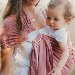 NéoBulle Echarpe de portage Sling sans noeud tissé en coton bio terracotta