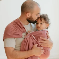 NéoBulle Echarpe de portage Sling sans noeud tissé en coton bio terracotta