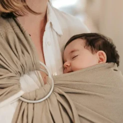 NéoBulle Echarpe de portage Sling sans noeud tissé en coton bio beige sable