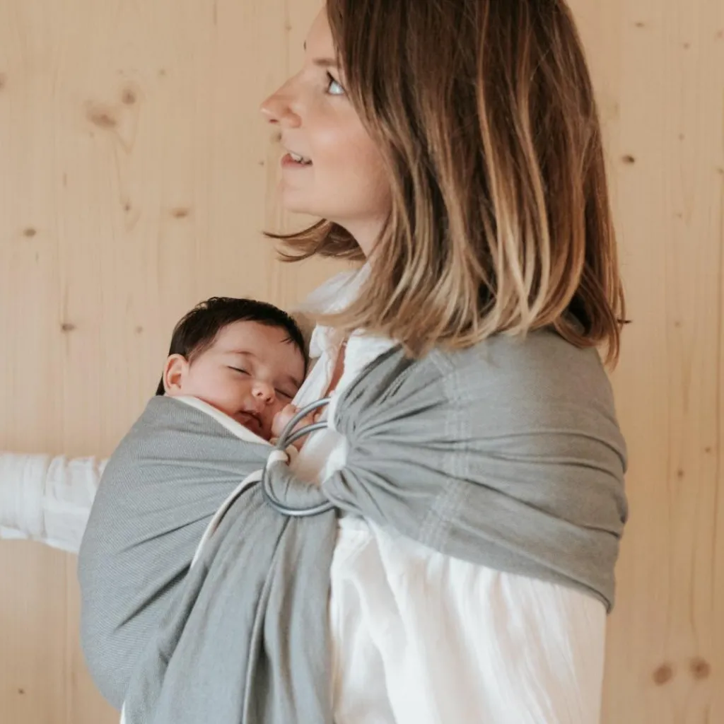 Online Echarpe de portage Sling sans noeud tissé en coton bio gris vintage Echarpe De Portage Sling