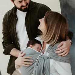 Online Echarpe de portage Sling sans noeud tissé en coton bio gris vintage Echarpe De Portage Sling