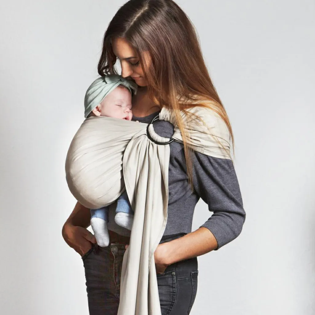 Love Radius Echarpe de portage Sling tissée sans nœud Or blanc