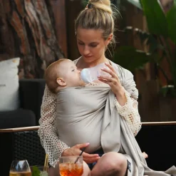 Love Radius Echarpe de portage Sling tissée sans nœud Or blanc