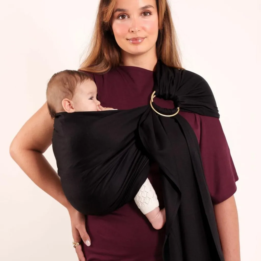 Love Radius Echarpe de portage Sling tissée sans nœud Noir