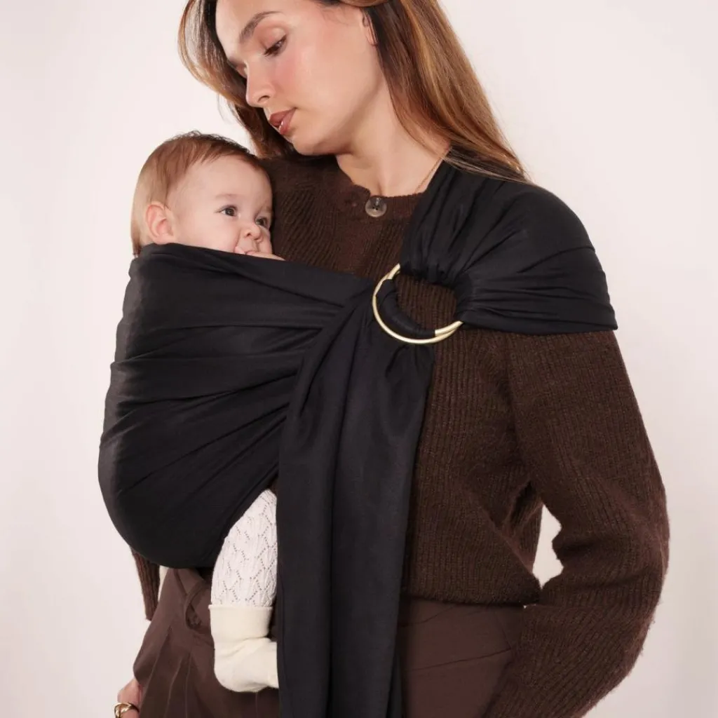 Love Radius Echarpe de portage Sling tissée sans nœud Noir