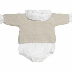 Hot Ensemble 3 pièces en tricot beige (0-1 mois) Layette Bébé