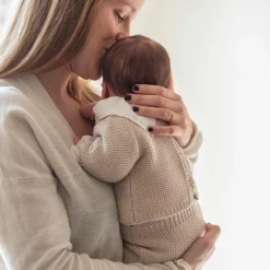 Hot Ensemble 3 pièces en tricot beige (0-1 mois) Layette Bébé