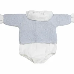 Pasito a pasito Ensemble 3 pièces en tricot bleu (0-1 mois)