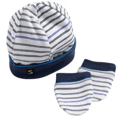 Sauthon Ensemble bonnet et moufles de naissance Baby sailor