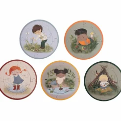 Filibabba Ensemble de 5 puzzles ronds Petits aventuriers