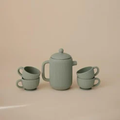 Mushie Ensemble de jeu Thé en silicone Cambridge Blue (4 pièces)