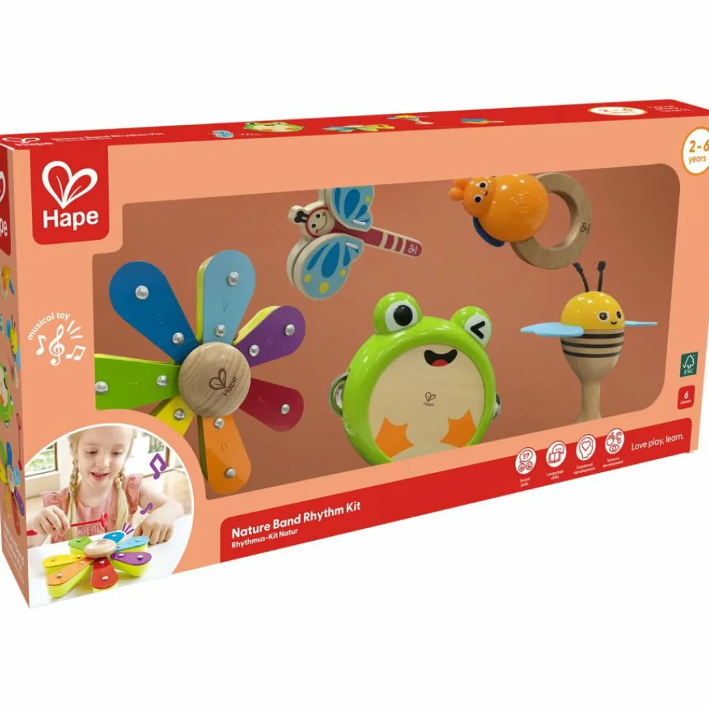 Hape Ensemble de percussions de la nature (6 pièces)