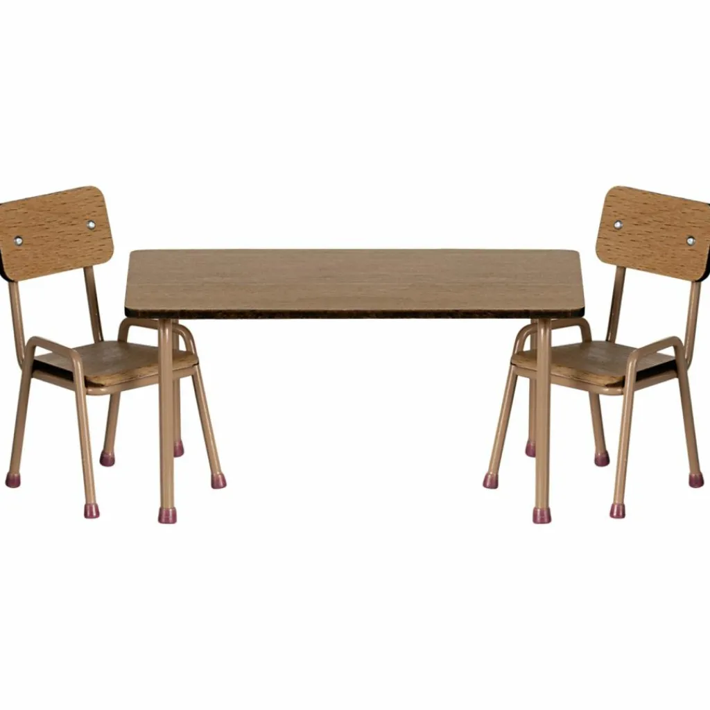Maileg Ensemble table et chaises Souris Rose dark powder