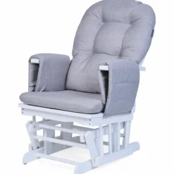 Childhome Fauteuil d'allaitement en hêtre Canva gris et repose pieds