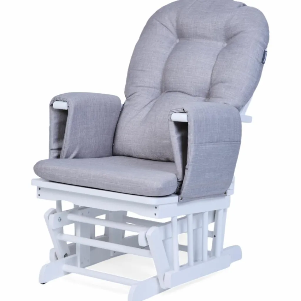 Childhome Fauteuil d'allaitement en hêtre Canva gris et repose pieds