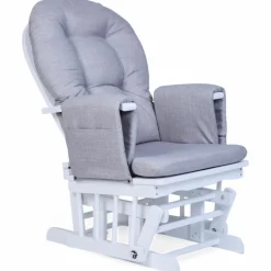 Childhome Fauteuil d'allaitement en hêtre Canva gris et repose pieds