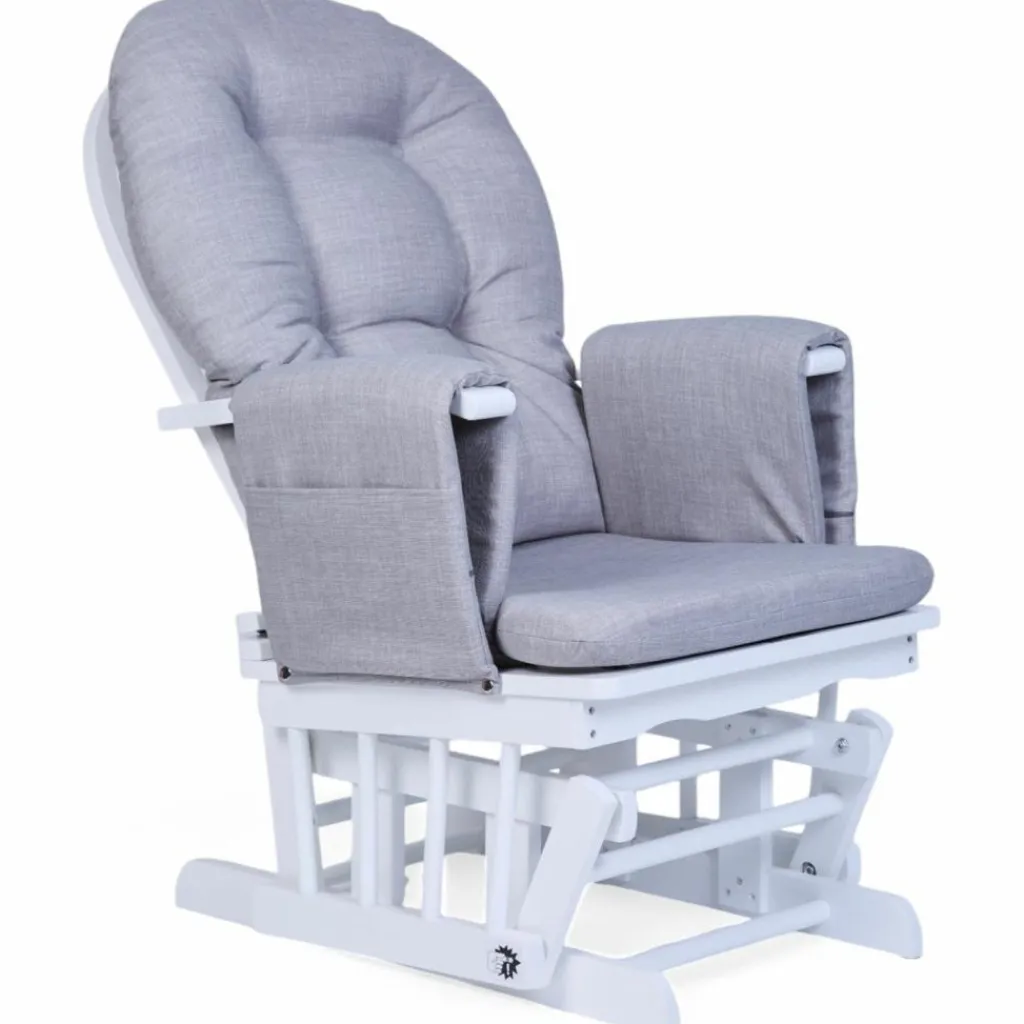 Childhome Fauteuil d'allaitement en hêtre Canva gris et repose pieds