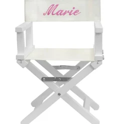 Outlet Fauteuil metteur en scène rose pieds blancs (personnalisable) Fauteuil / Pouf