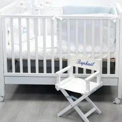 Discount Fauteuil metteur en scène bleu roi pieds blancs (personnalisable) Fauteuil / Pouf