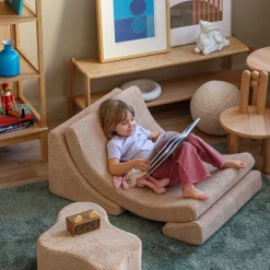 Wigiwama Fauteuil Moon Brown Sugar velours côtelé