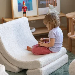 Online Fauteuil Moon Cream White molletonné Fauteuil / Pouf