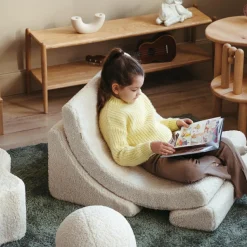Online Fauteuil Moon Cream White molletonné Fauteuil / Pouf