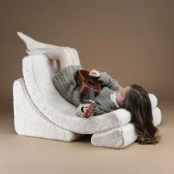 Online Fauteuil Moon Cream White molletonné Fauteuil / Pouf