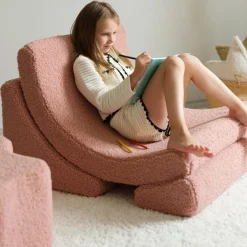 New Fauteuil Moon Guava Pink molletonné Fauteuil / Pouf