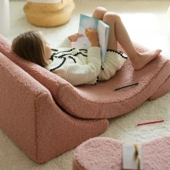 New Fauteuil Moon Guava Pink molletonné Fauteuil / Pouf