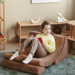 Wigiwama Fauteuil Moon Toffee velours côtelé