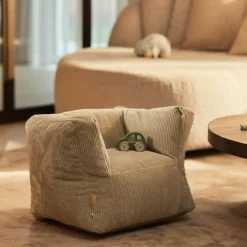 Jollein Fauteuil pouf Corduroy Olive Green