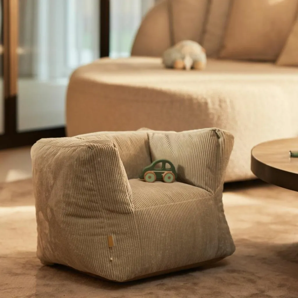 Jollein Fauteuil pouf Corduroy Olive Green