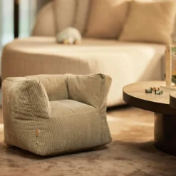 Jollein Fauteuil pouf Corduroy Olive Green