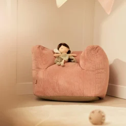 Jollein Fauteuil pouf Corduroy Wild Rose